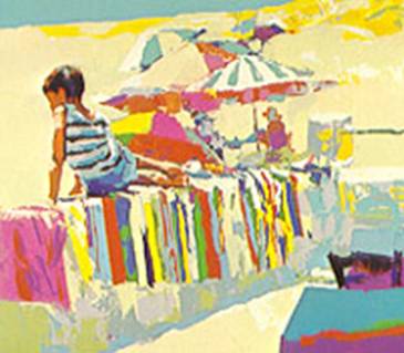 Nicola Simbari - 'Boy on a Beach Towel'
